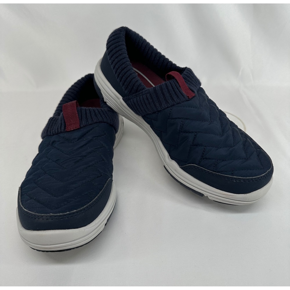 Ryka Slip On Sneakers Womens 5 Navy Blue Quilted Chevron Comfort Walking Shoes